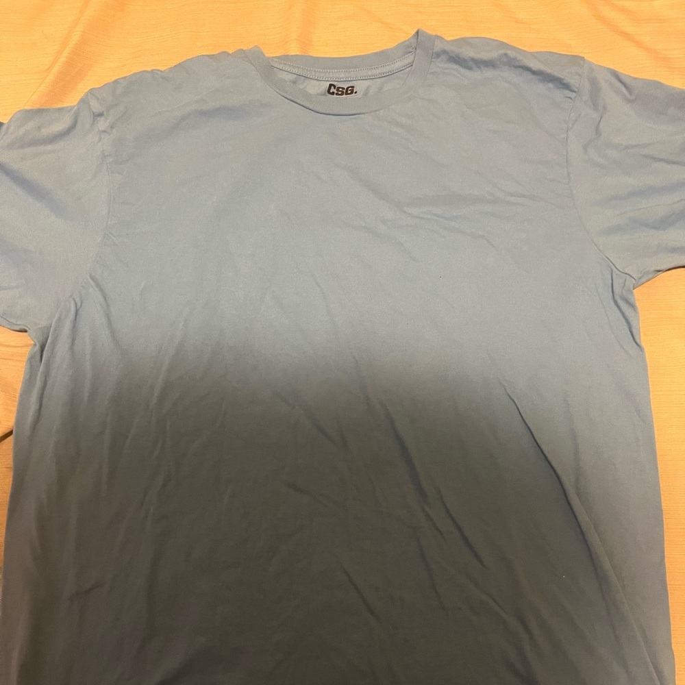 Plain blue tee shirt